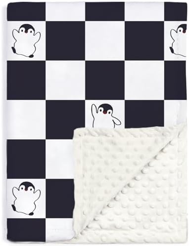 BEILIMU Checkered Baby Blanket with Dotted Backing