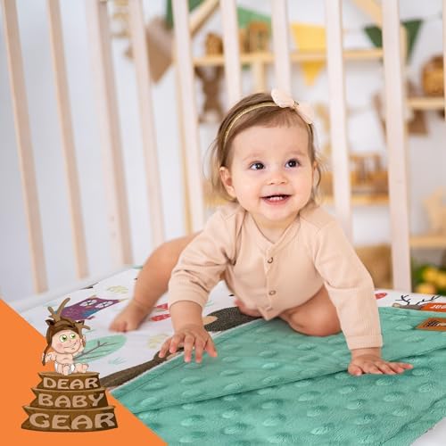 Dear Baby Gear Soft Baby Blanket - Crib Cover with Mint Green Dot Design