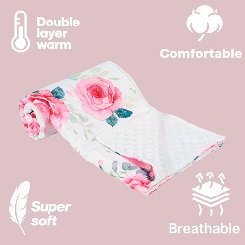 Wirein 30 x 40 Pink Rose Baby Blanket