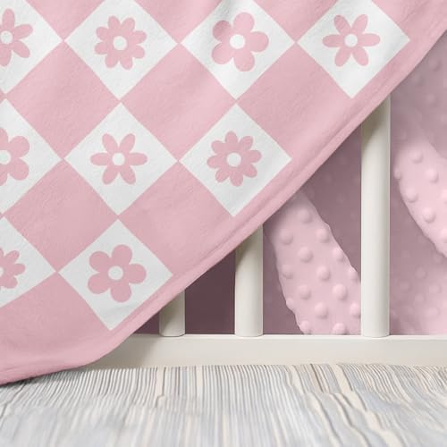 Daisy Minky Baby Blanket 30x40 Inches for Girls