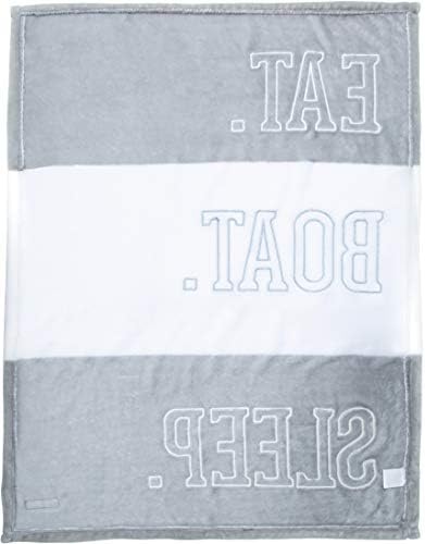 Eat Boat Sleep 30x40 Inch Striped Baby Blanket