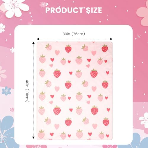 VivaCozy Baby Blanket with Strawberry Pink Design