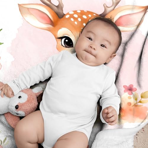 Custom Deer Baby Name Blanket - Personalized for Toddlers and Kids