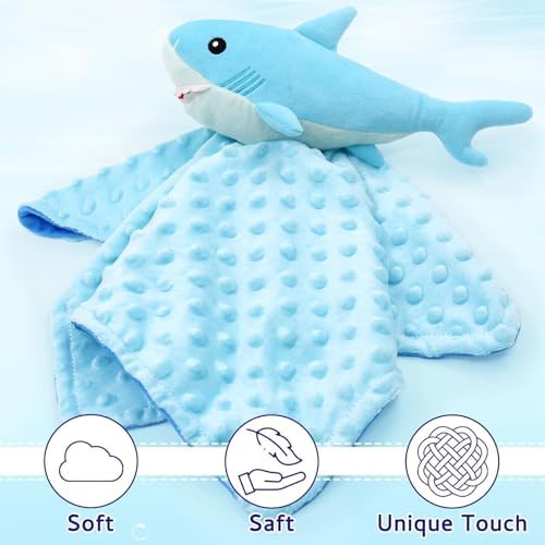 Gicoherero Shark Blanket Soft Plush 15 Inch Baby Lovey