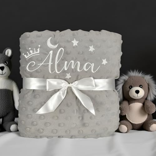 Personalized Baby Blanket with Name - Soft Minky Fleece Crib Blanket