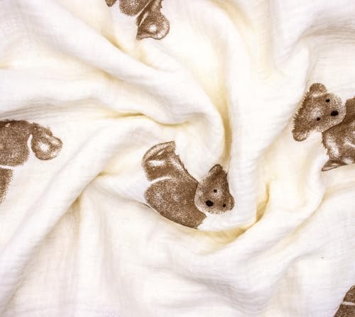 HomeyHues Baby Blanket Double Layer Cotton 40x40 Brown Bear