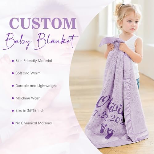 Yofair Personalized Baby Blanket with Name Customized Gift