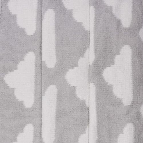 LITTLE CELEBRITY Chenille Baby Blanket 40x30 Inches Grey Clouds 1
