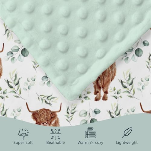 Soft Plush Eucalyptus Leaf Mink Blanket for Baby