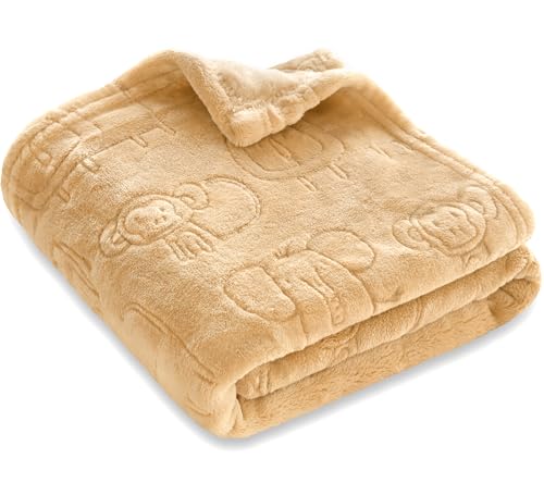BORITAR 3D Printed Animal Baby Blanket Khaki 30x40 Inch
