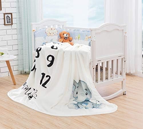 Tebaby Baby Milestone Blanket - 47x40 Plush Fleece with Frame