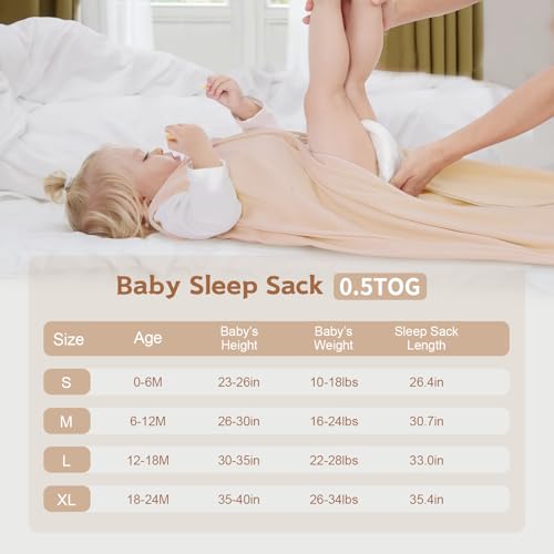 Wrrernsin 0-6 Months Sleep Sack 3 Pack 2-Way Zipper Cotton