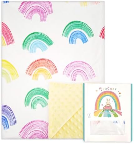 VivaCozy Baby Blanket Rainbow Crayon Yellow Double Layer 30x40 Inch