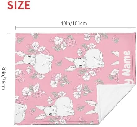 KILOWR Personalized Bunny Blanket for Baby Girls