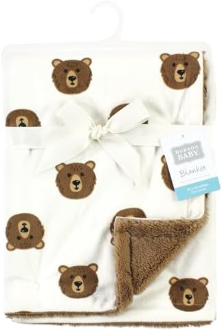 Hudson Baby Unisex Plush Blanket - Brown Bear