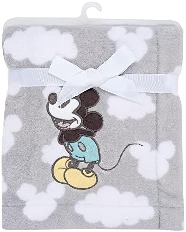 Lambs Ivy Disney Baby Moonlight Mickey Mouse Gray Soft Fleece Blanket