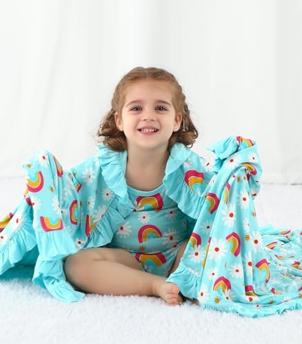 DREAMHALO Bamboo Baby Blanket for Girls 50x50 Quilt