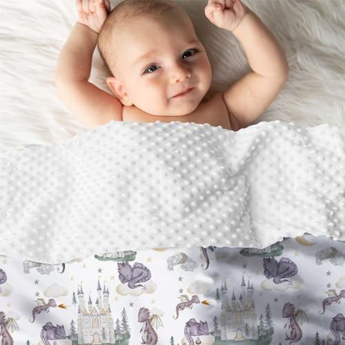 Mink Baby Blanket with Purple Dragon Design