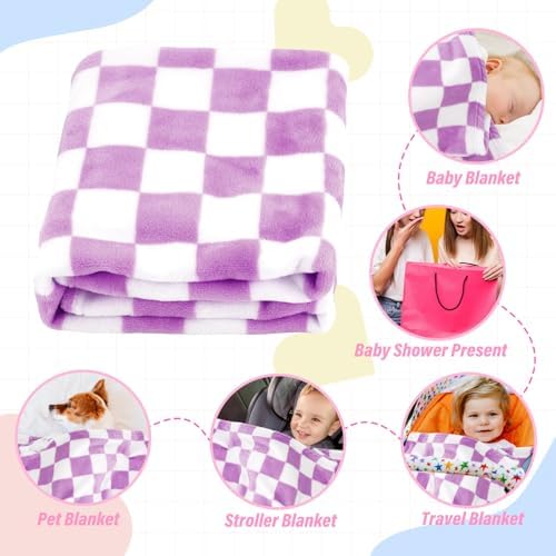 GreatBba Plush Checkered Baby Blanket 30x40 1