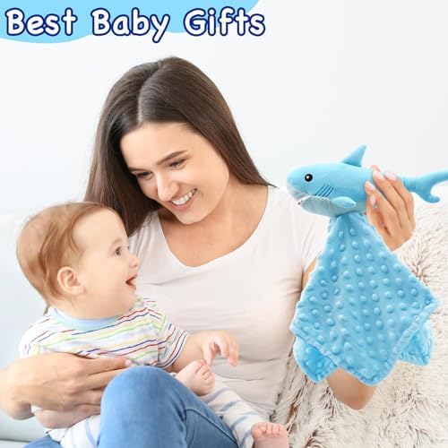 Gicoherero Shark Blanket Soft Plush 15 Inch Baby Lovey