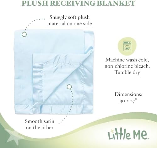 Little Me Plush Stroller Blanket for Baby 30 x 27 Inches