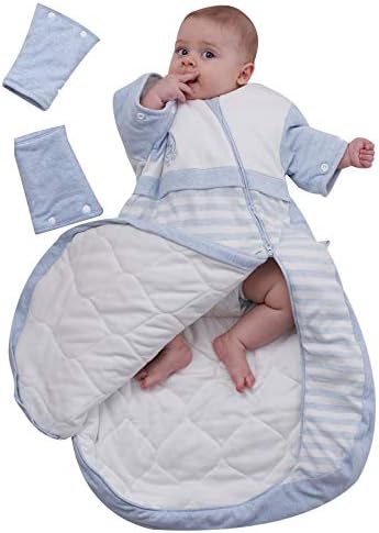 OuYun Baby Organic Sleeping Bag with Detachable Sleeves 1