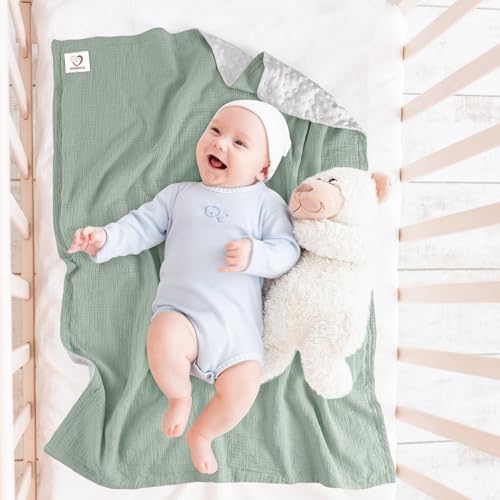 Bearmoss Baby Blanket - Soft Cozy 30x40 Inch Sage Green