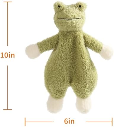 Apricot Lamb Green Frog Security Blanket 10 Inches 1
