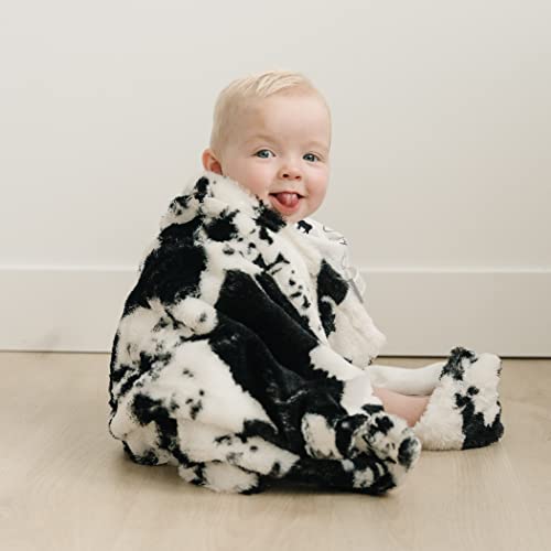 Trend Lab Cow Print Plush Baby Blanket 30x40 1
