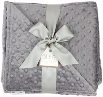 Charcoal Grey Minky Dot Baby Blanket 30x30