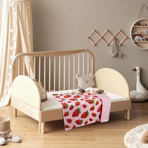 Strawberry Pattern Baby Blanket for Boys Girls
