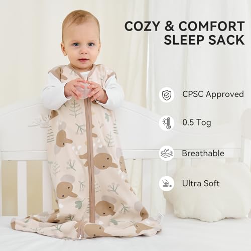 FILLEEP 6-12 Months Baby Sleep Sack 3 Pack 100 Cotton