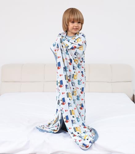 DREAMHALO Bamboo Stretchy Baby Blanket 50 x 50 Blue