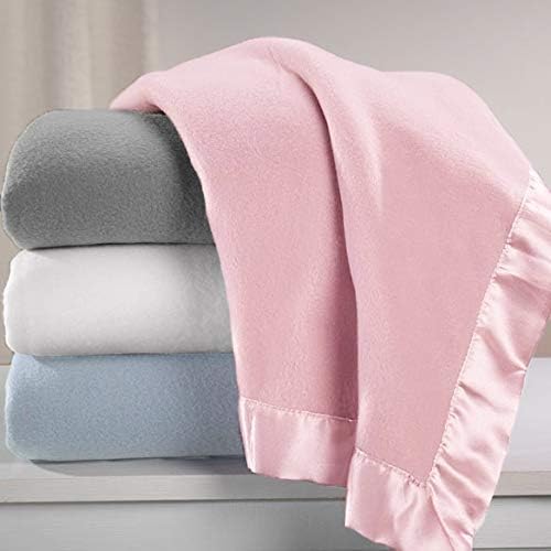 American Baby Company Fleece Blanket with Satin Trim Gray 30x40