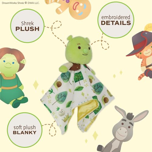 Shrek Blanky Plush Shrek Head with Embroidered Face