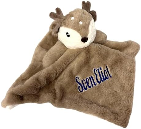 Personalized Plush Fawn Reindeer Baby Lovey Security Blanket