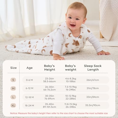 Unnivoll Fleece Sleep Sack 0-6 Months 20 Tog with 2-Way Zipper