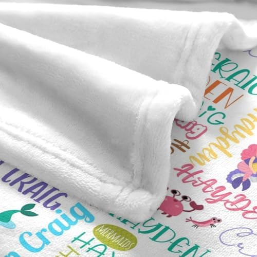 Personalized Baby Name Blanket with Mermaid Design