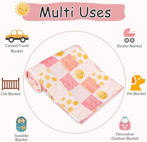 SWESEN Baby Blanket Super Soft Double Layer Mink with Dotted Backing