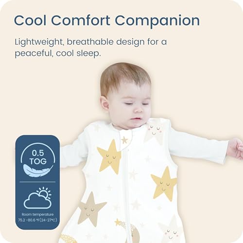 TOTBASIC Midnight Star Sleep Sack 2-Pack for 6-15 Months