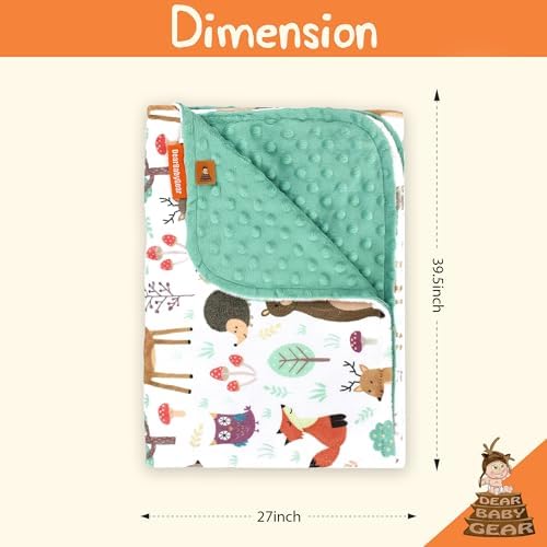 Dear Baby Gear Soft Baby Blanket - Crib Cover with Mint Green Dot Design