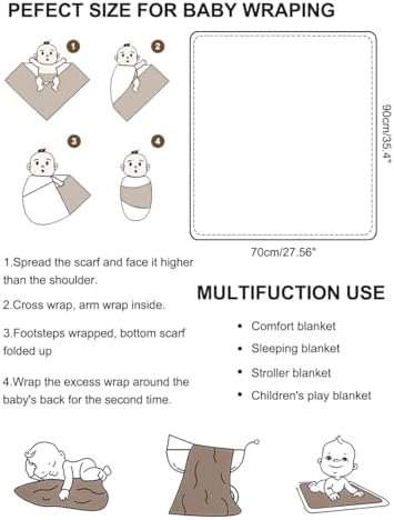 ZURLEFY Stretchy Baby Swaddle Blanket with Headband and Hat Set