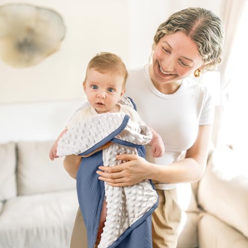 Lulumoon Baby Blanket - Minky Dot Muslin 30x40