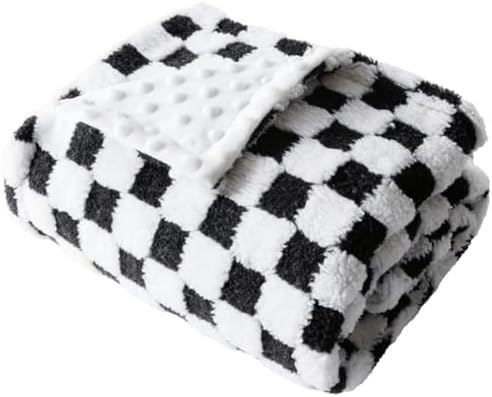 FIGEPO Soft Checkered Baby Blanket 30x40