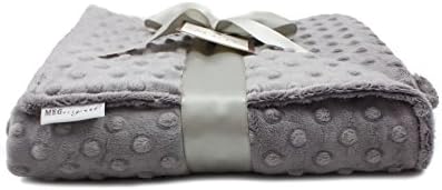 Charcoal Grey Minky Dot Baby Blanket 30x30