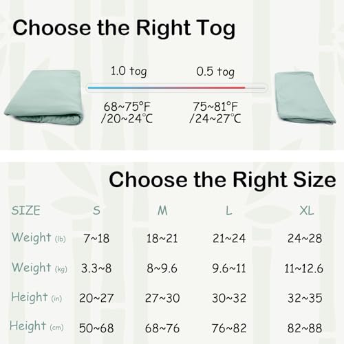 EasyFi Supersoft Bamboo Rayon Sleep Sack 2 Pack for 0-6 Months