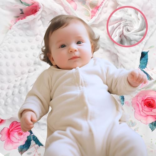 Wirein 30 x 40 Pink Rose Baby Blanket