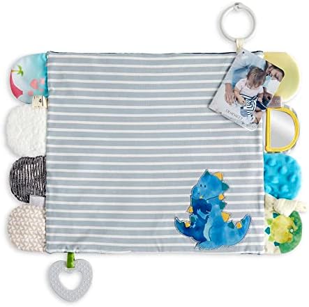DEMDACO Dinosaur Baby Blue Activity Blanket 17x115 Inch 1