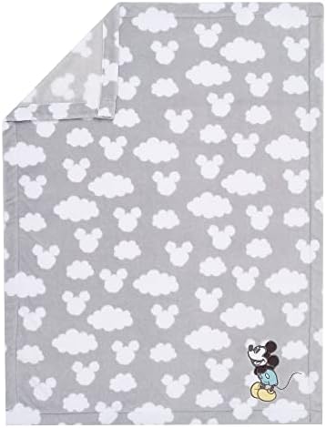 Lambs Ivy Disney Baby Moonlight Mickey Mouse Gray Soft Fleece Blanket