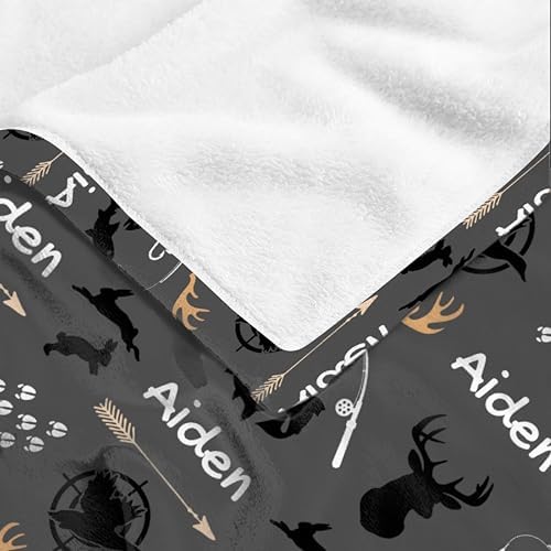Customized Deer Duck Fish Woodland Baby Blanket 30x40